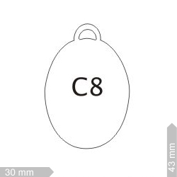 Chapinhas 708-C8-COR-Chapinha 3,8x2,8 cm
