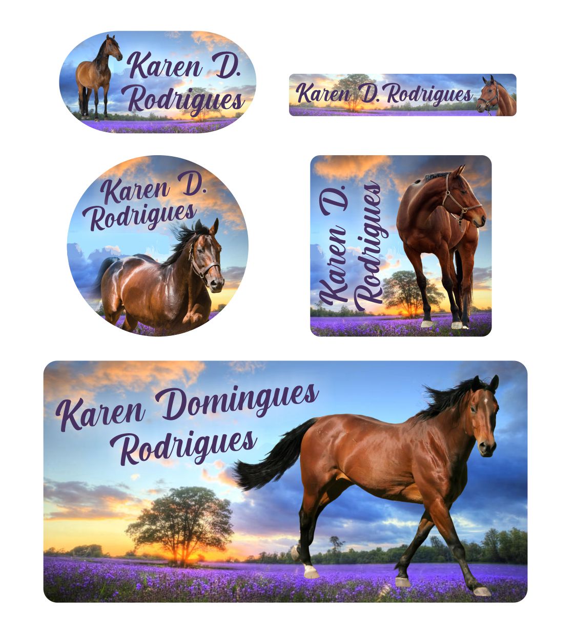 Kits de Etiquetas Escolares KIT AD035 - kit Etiqueta Tema Cavalo - 1 Unidades