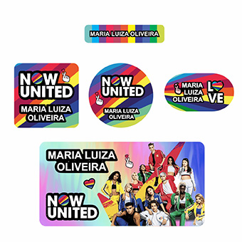 Kits de Etiquetas Escolares KIT AD010 - kit Etiqueta Tema Now United - 1 Unidades