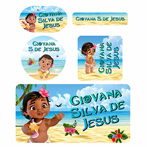 Kits de Etiquetas Escolares KIT AD012 - kit Etiqueta MOANA