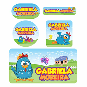 Kits de Etiquetas Escolares KIT AD014 - kit Etiqueta GALINHA PINTADINHA