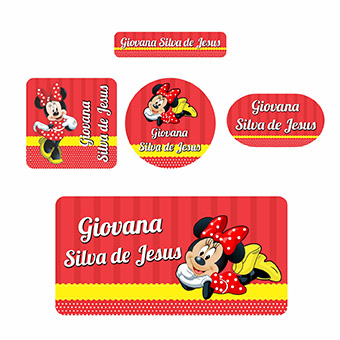 Kits de Etiquetas Escolares KIT AD02 - kit Etiqueta Tema Minnie