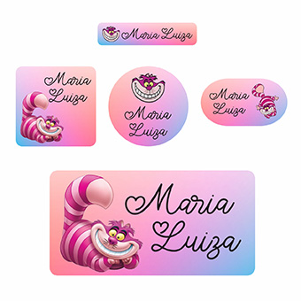 Kits de Etiquetas Escolares KIT AD03 - kit Etiqueta Tema Gato Risonho - 1 Unidades