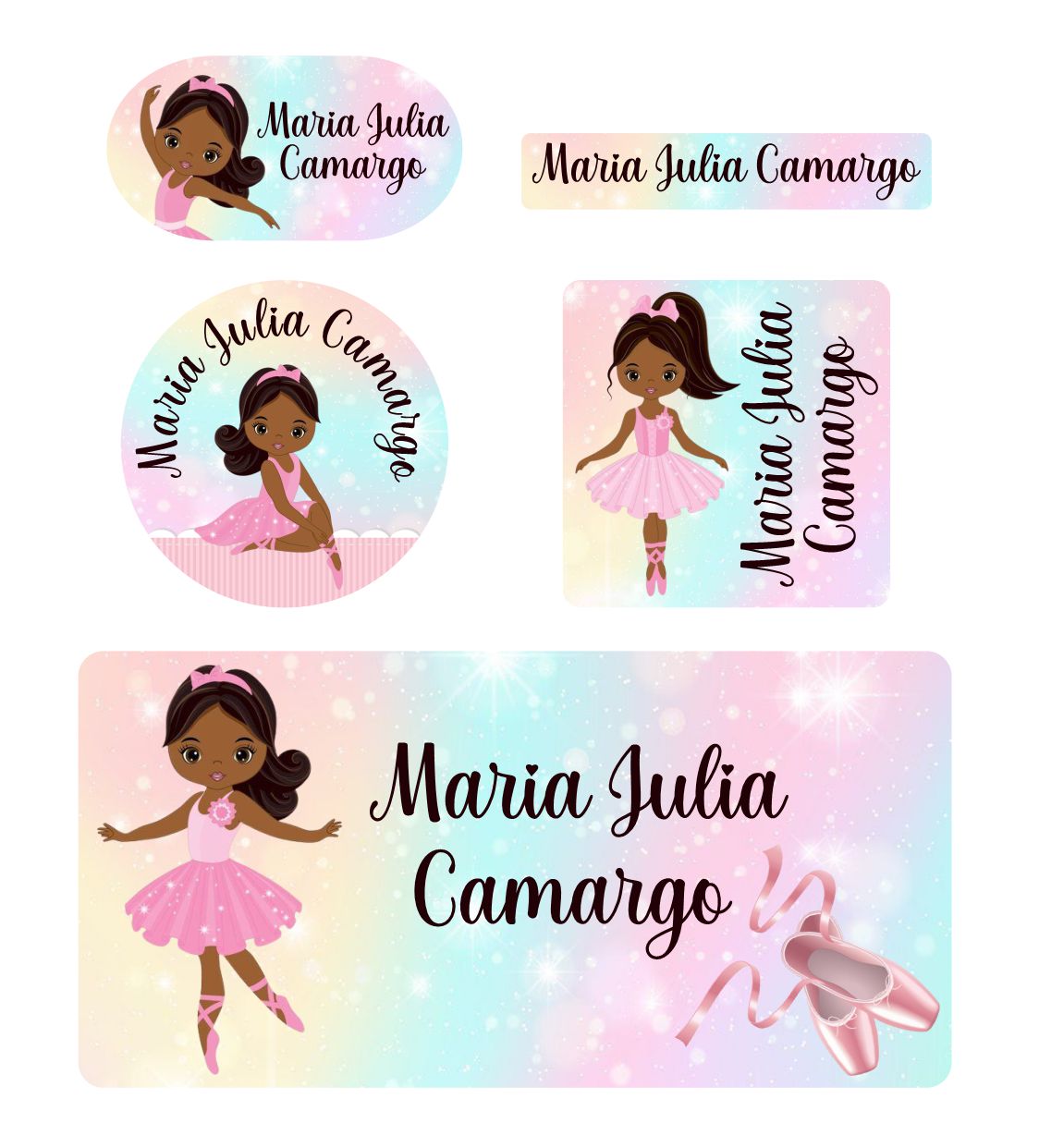 Kits de Etiquetas Escolares KIT AD036 - kit Etiqueta Tema Bailarina - 1 Unidades