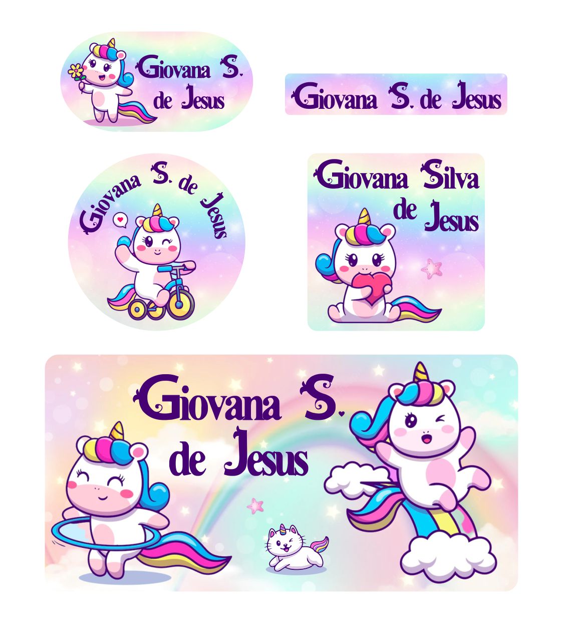 Kits de Etiquetas Escolares KIT AD048 - kit Etiqueta Tema Unicornio 2