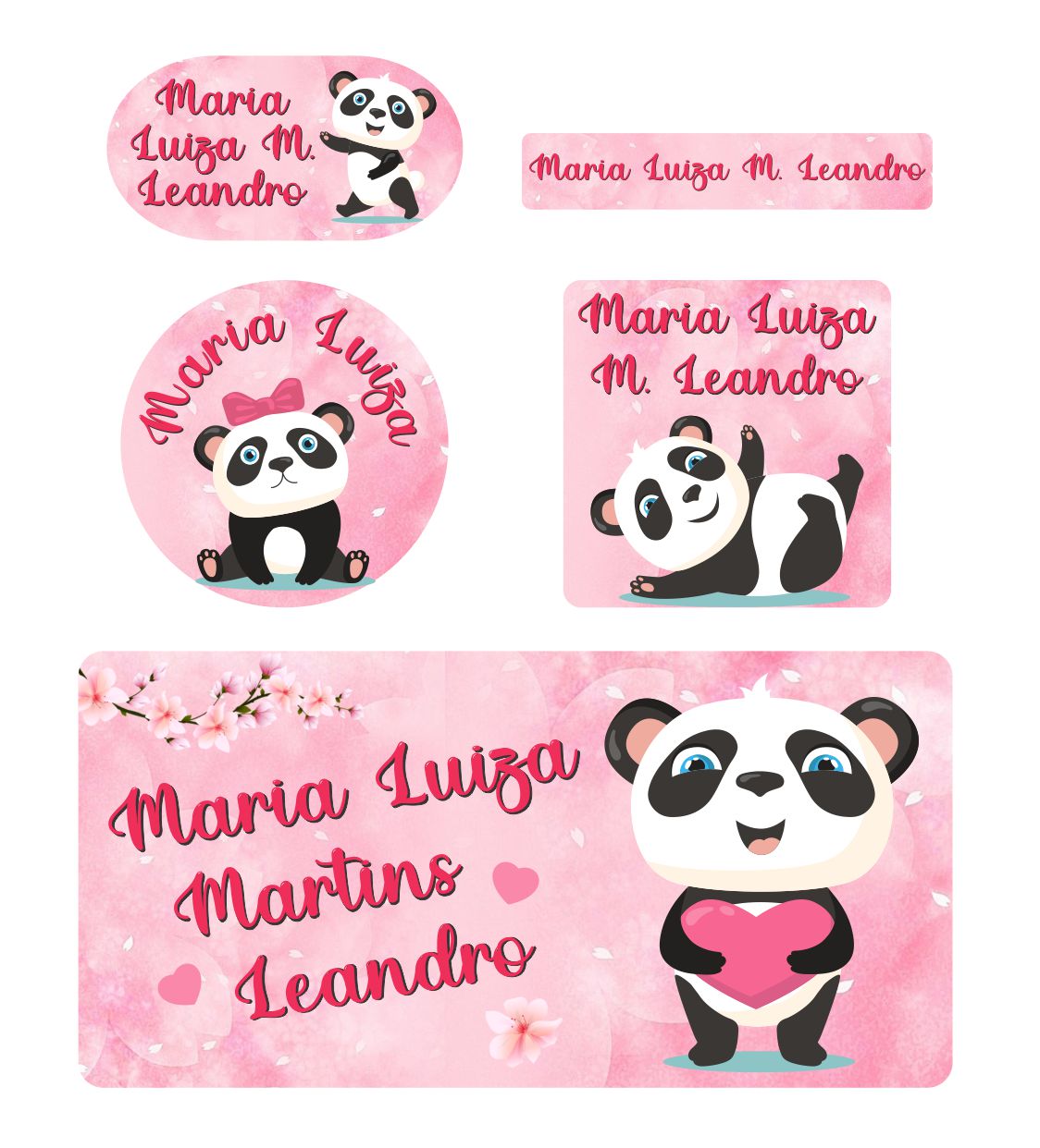 Kits de Etiquetas Escolares KIT AD049 - kit Etiqueta Tema Panda - 1 Unidades